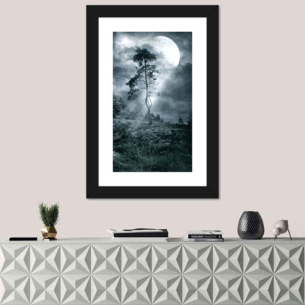 Gothic Moonlit Tree Wall Art