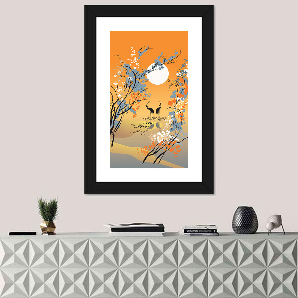 Four Seasons Moon Illustration Wall Art