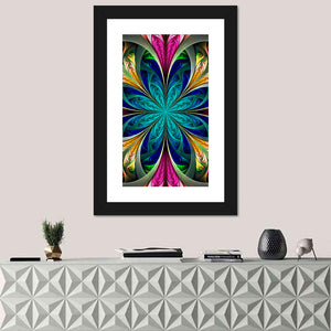 Multicolored Fractal Flower Wall Art