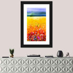 Cosmos Meadow Watercolor Wall Art