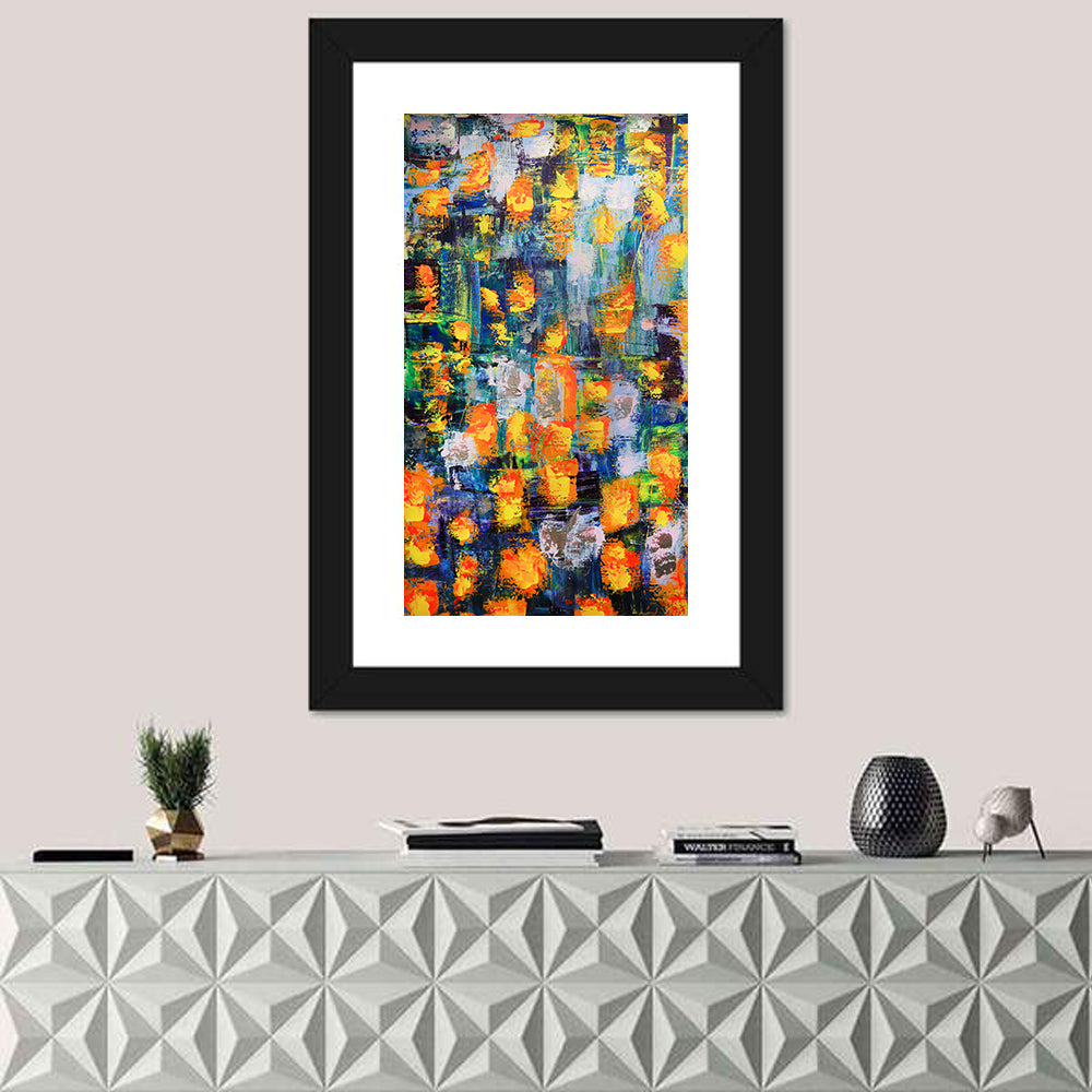 Illuminated Abstract Color Field Wall Art in a room, portrait