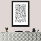 Paris City Map Wall Art