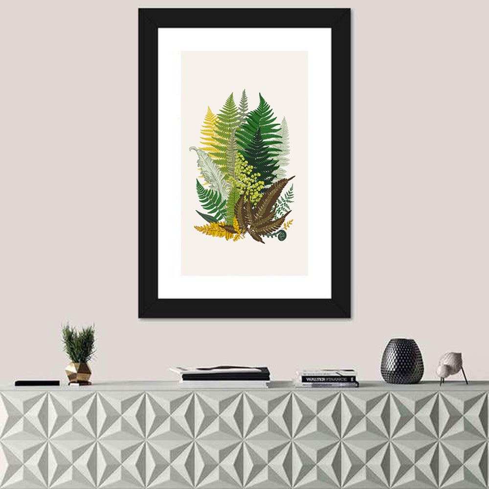 Fern Composition Wall Art in a room, portrait