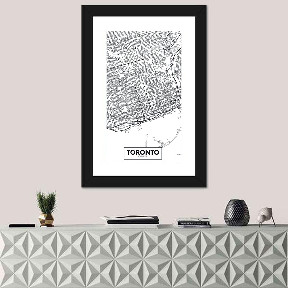 Toronto Street Grid Map Wall Art