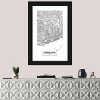Toronto Street Grid Map Wall Art