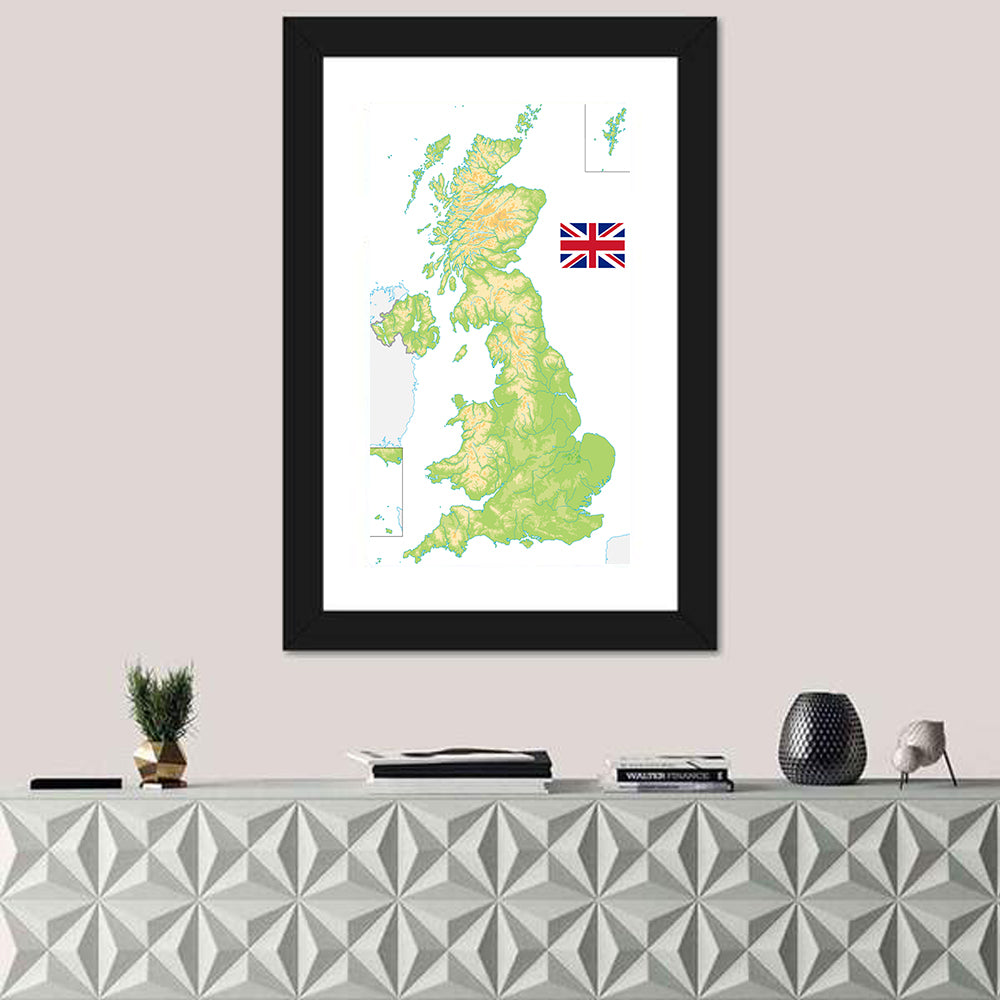 United Kingdom Relief Map Wall Art