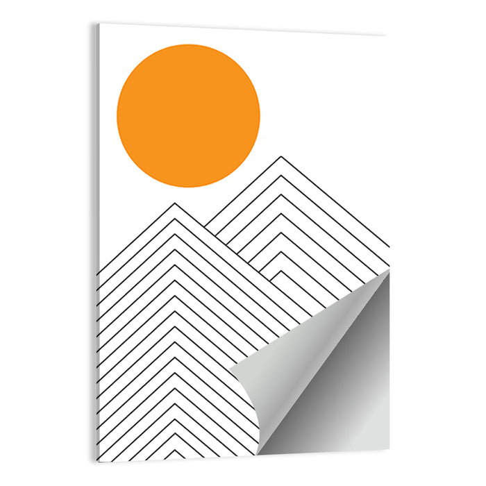 Geometric Mountain and Sun Wall Art as a poster print