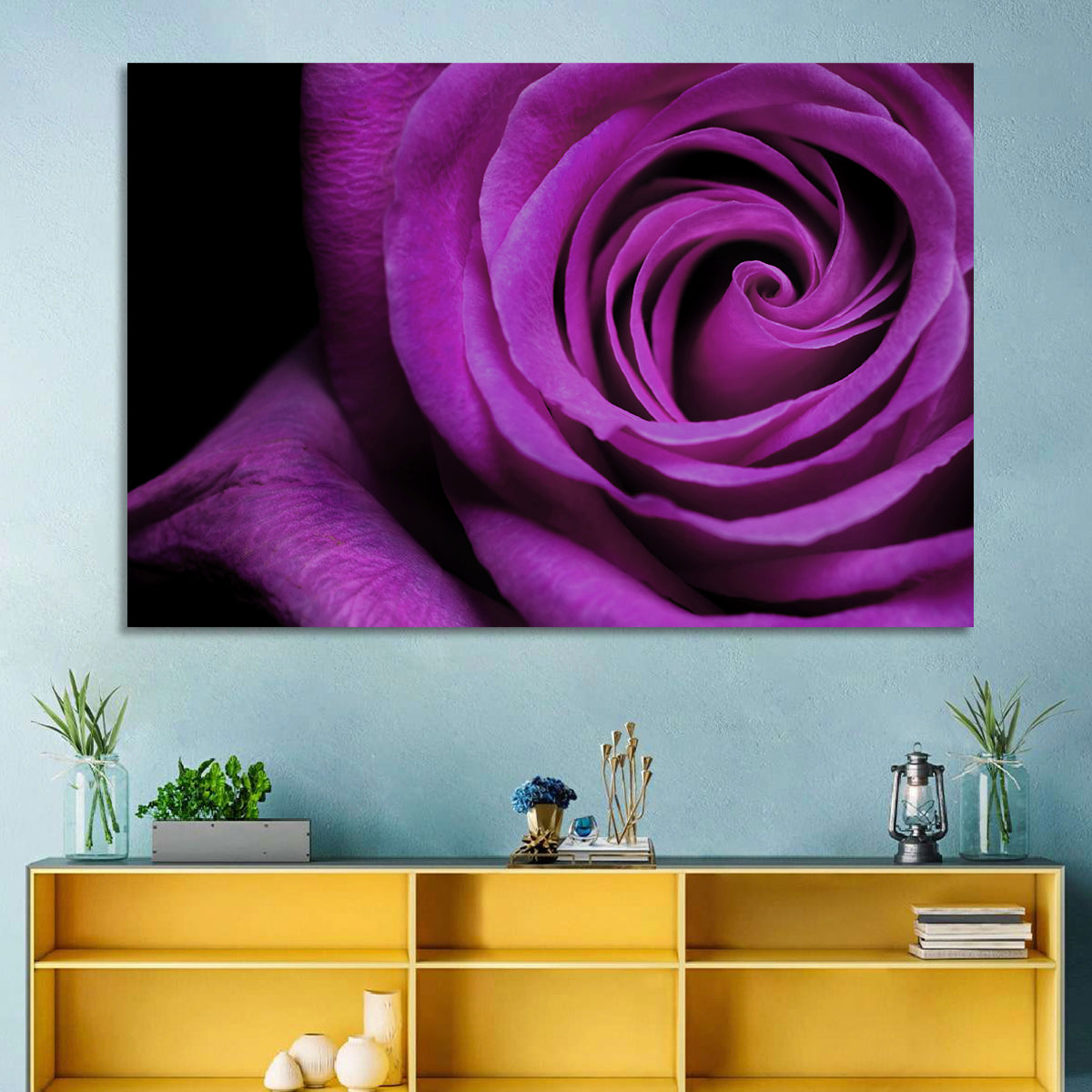 Purple Rose Close-up Wall Art