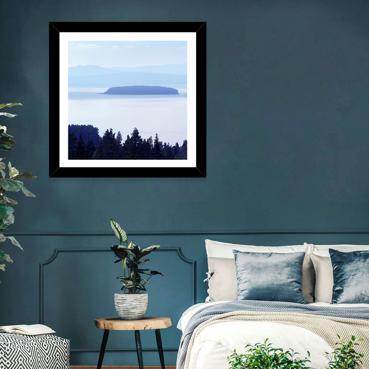 Dalarna Mist with Lighthouse Wall Art