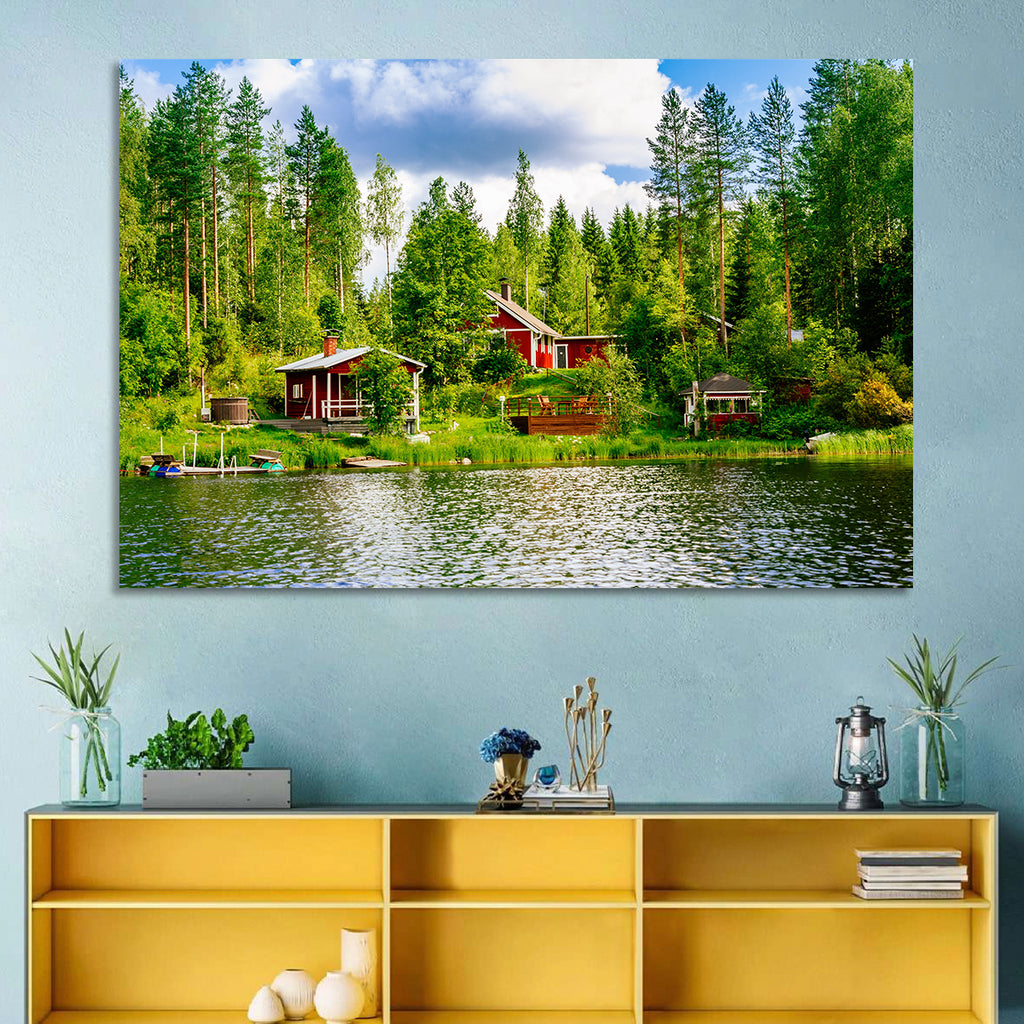 Finnish Lakeside Cottages Wall Art