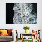Aerial Black Sand Shoreline Wall Art