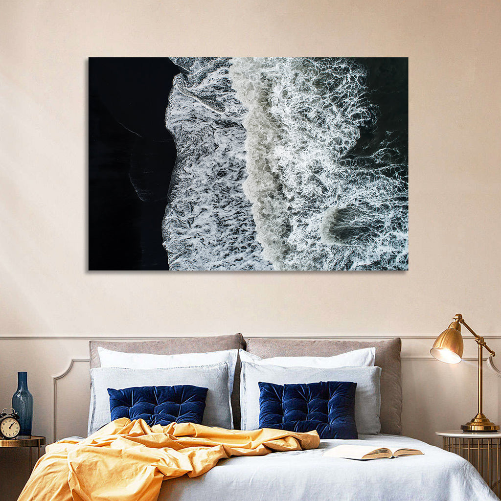 Aerial Black Sand Shoreline Wall Art