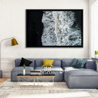 Aerial Black Sand Shoreline Wall Art