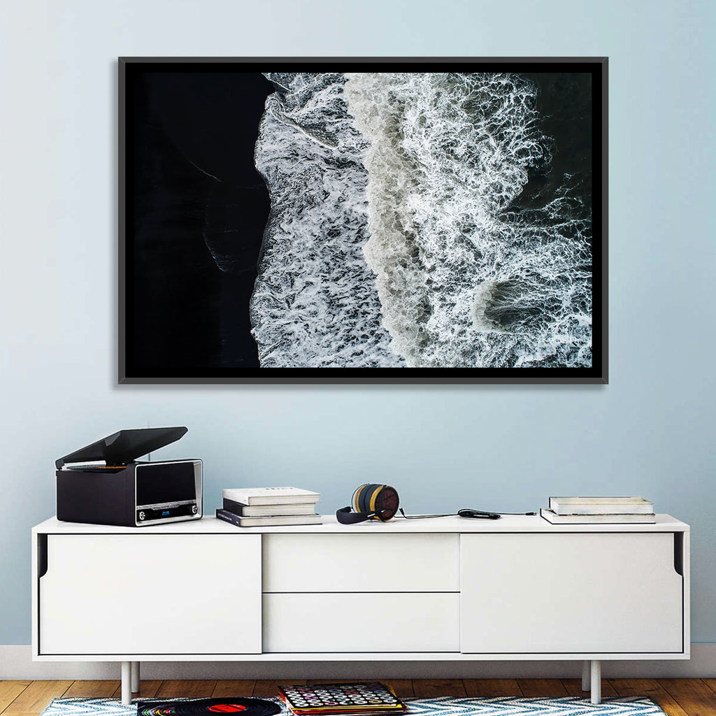 Aerial Black Sand Shoreline Wall Art