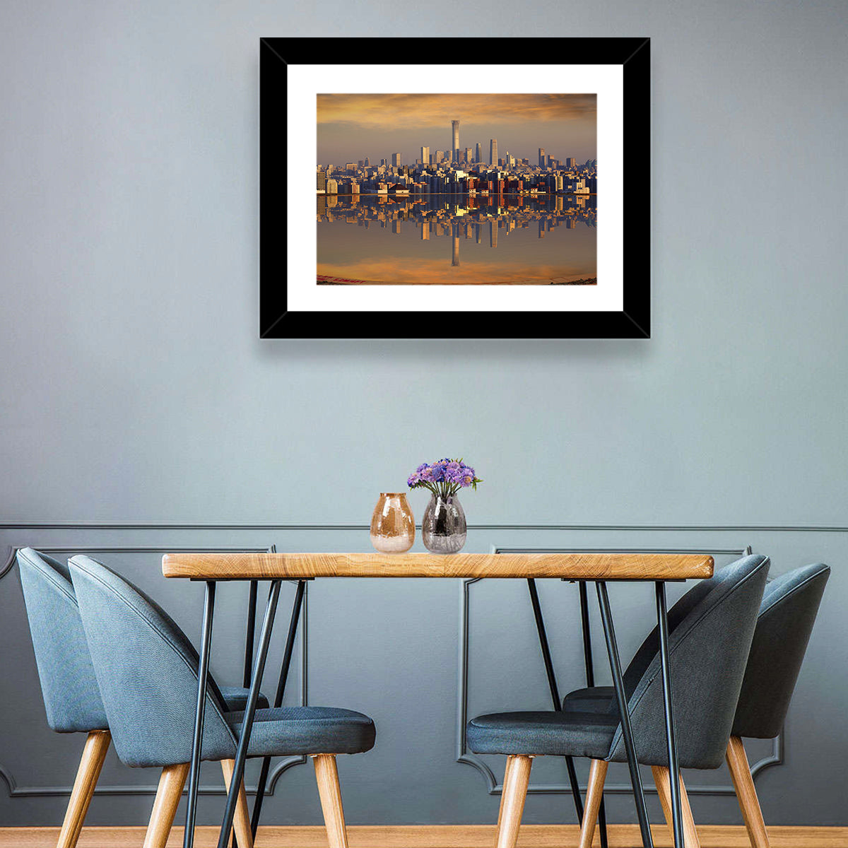 Beijing Citic Tower Skyline Wall Art in a room, landscape