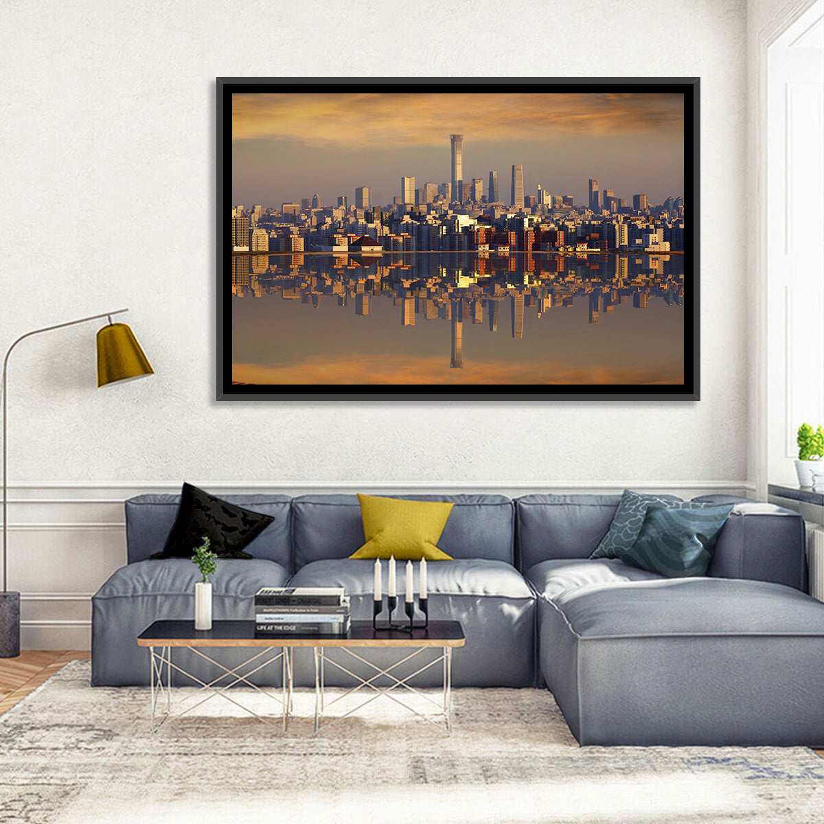 Beijing Citic Tower Skyline Wall Art in a room, landscape