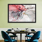 Pink Gray Marble with Gold Veins Wall Art