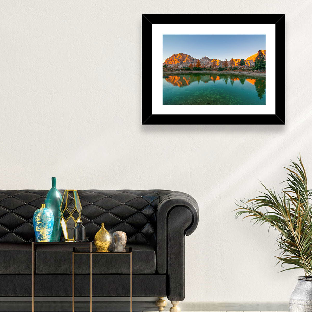 Lago Di Federa Alpenglow Wall Art in a room, landscape