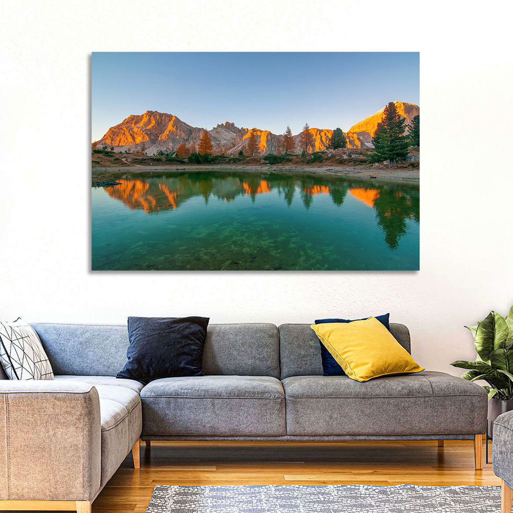 Lago Di Federa Alpenglow Wall Art