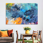 Vivid Icy Nebula Abstract Wall Art