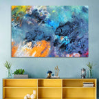 Vivid Icy Nebula Abstract Wall Art