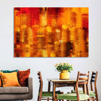 Golden Parallel Lines Abstract Wall Art
