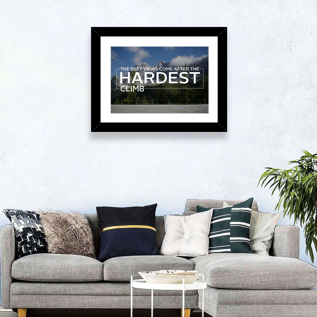 Snow Capped Peaks with Motivational Quote Wall Art