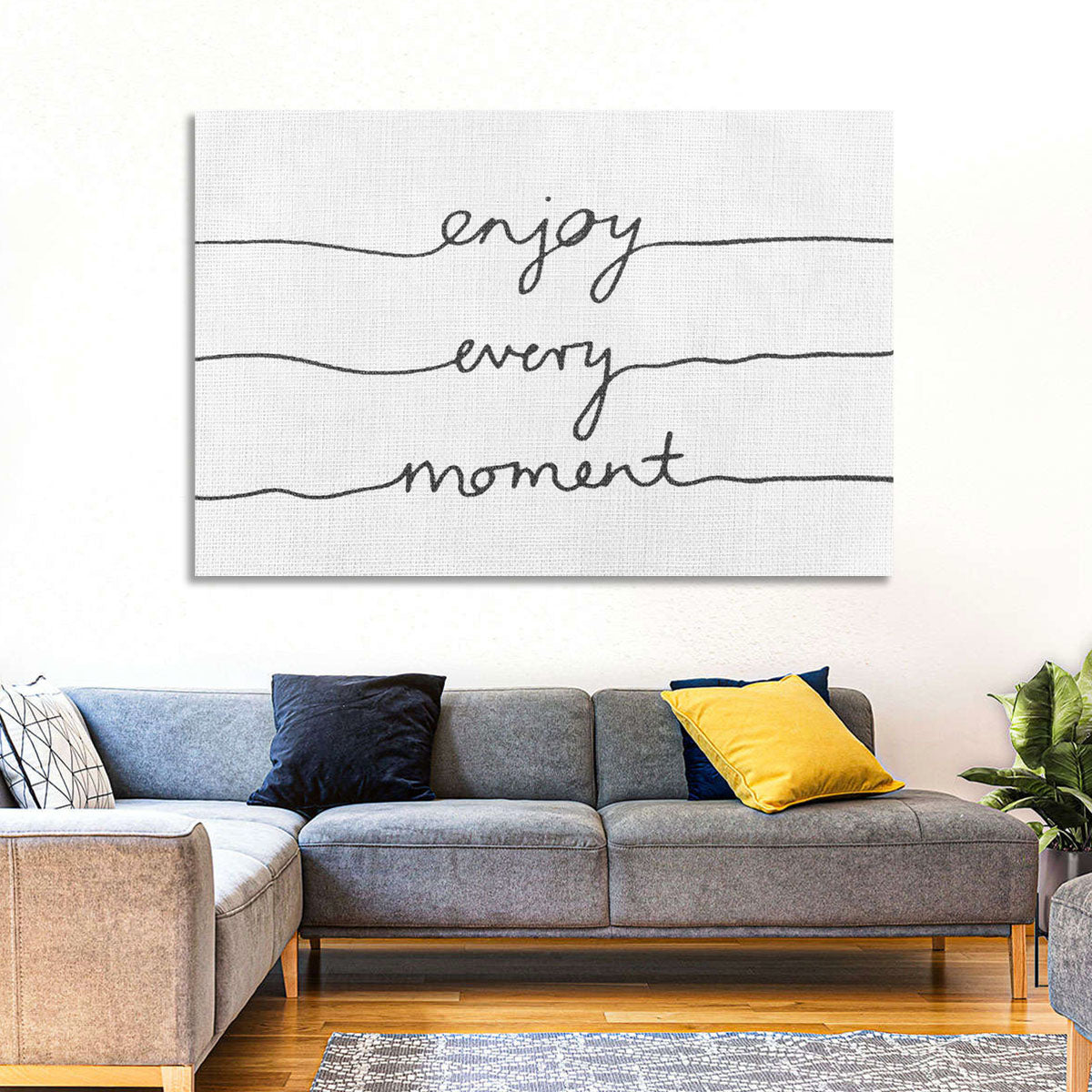 Enjoy Every Moment Script Wall Art in a room, landscape
