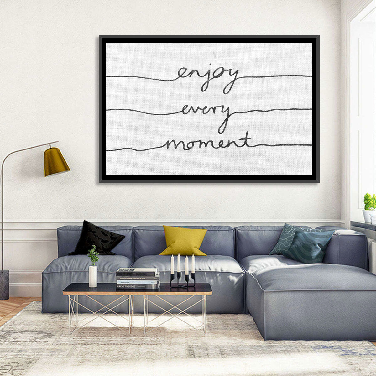 Enjoy Every Moment Script Wall Art in a room, landscape