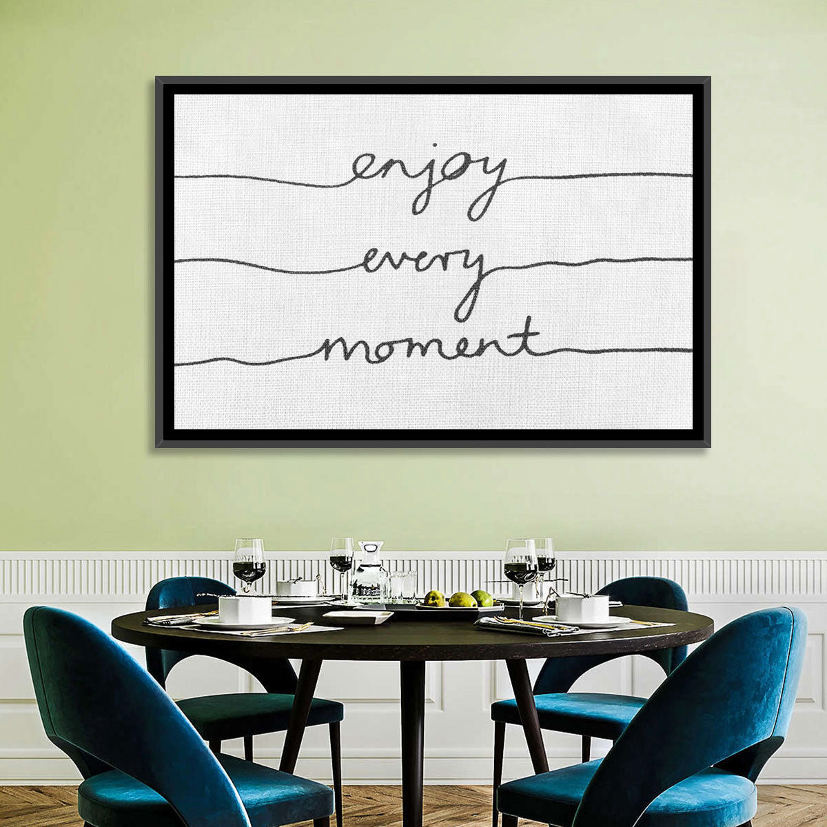 Enjoy Every Moment Script Wall Art in a room, landscape