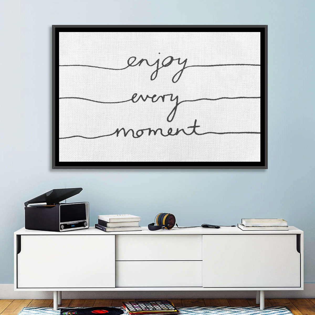 Enjoy Every Moment Script Wall Art in a room, landscape