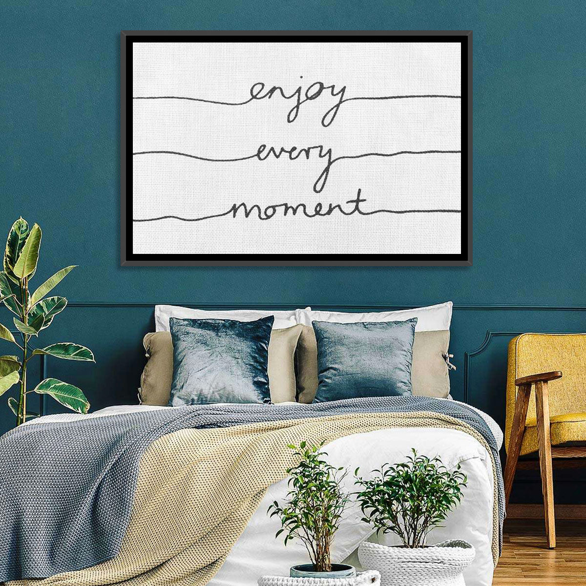 Enjoy Every Moment Script Wall Art in a room, landscape