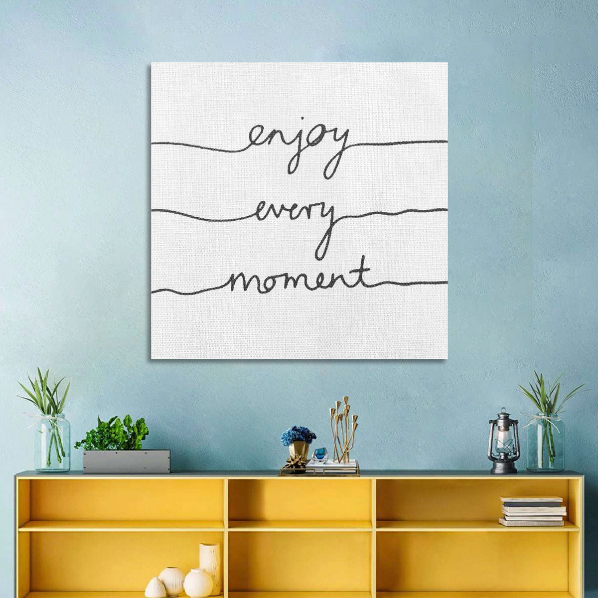 Enjoy Every Moment Script Wall Art in a room, landscape
