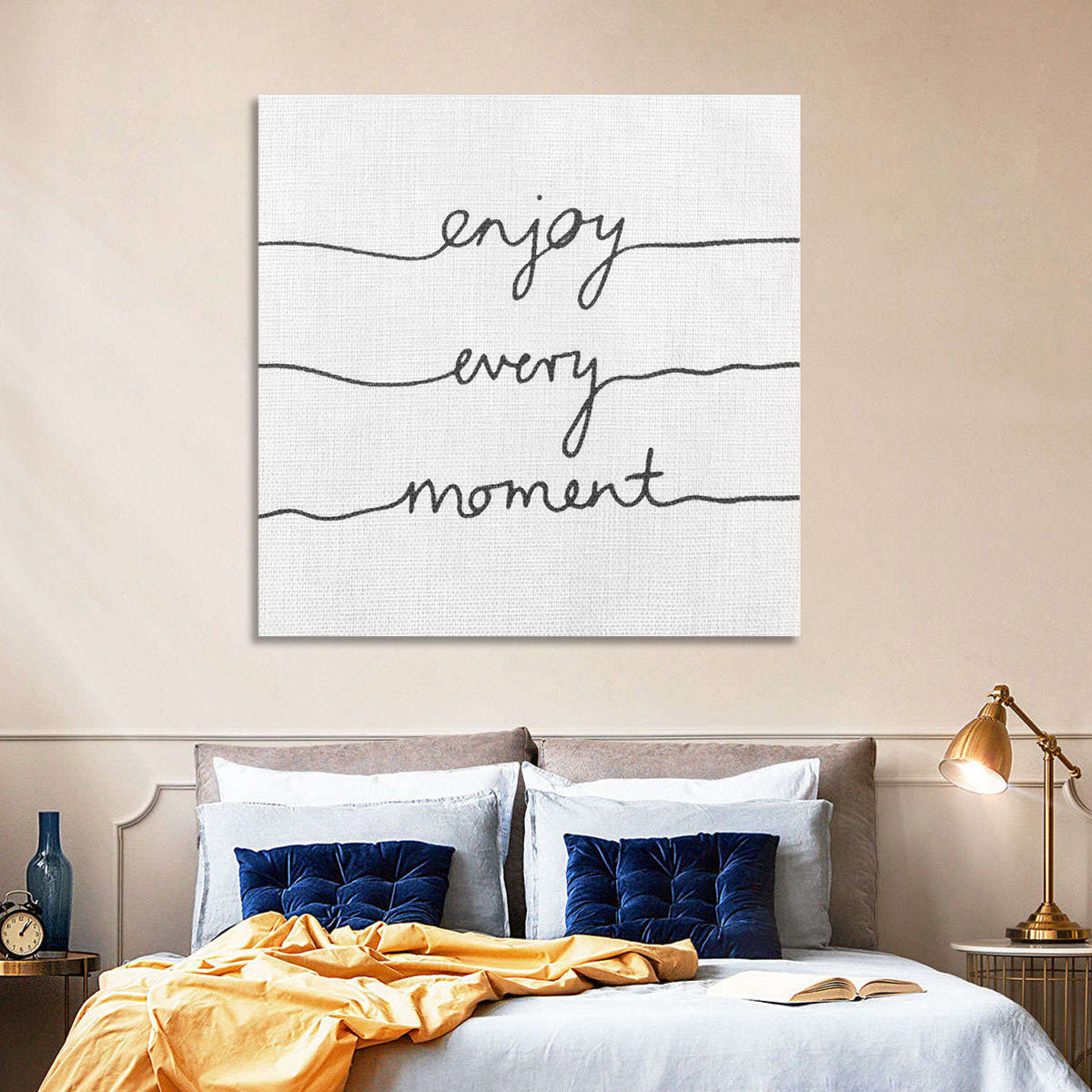 Enjoy Every Moment Script Wall Art in a room, landscape