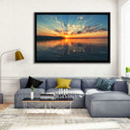 Sunburst Over River Wall Art