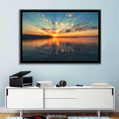 Sunset Over River Wall Art