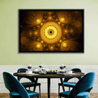 Golden Fractal Mandala Wall Art