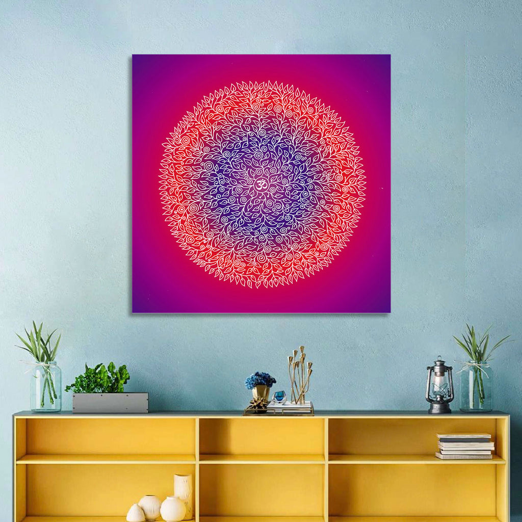 Botanical Om Mandala Wall Art