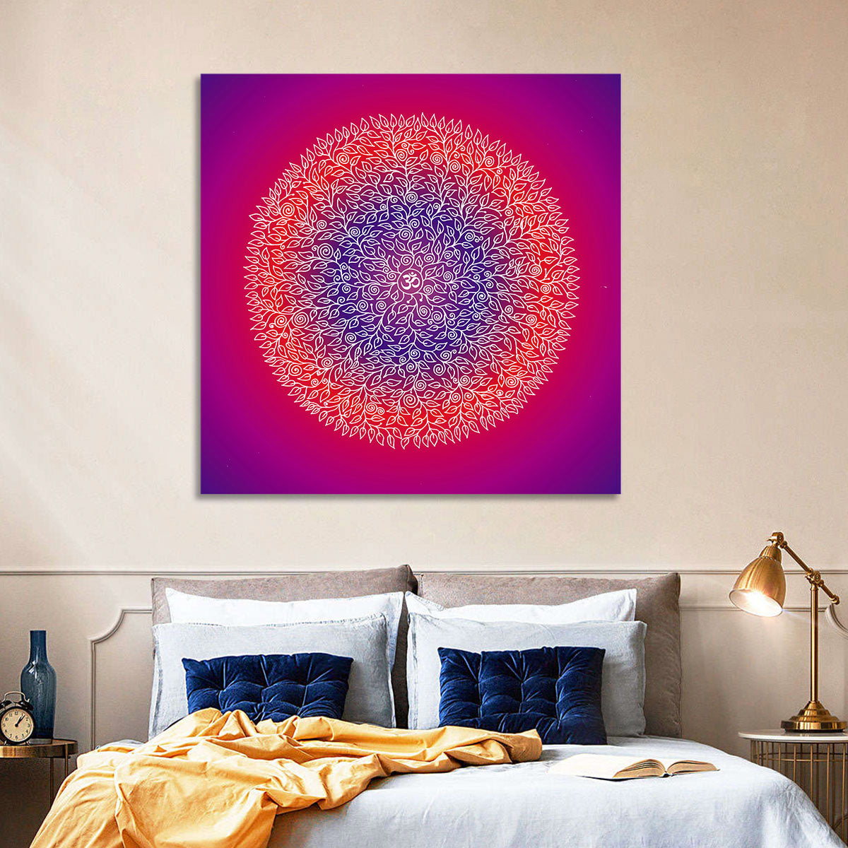 Botanical Om Mandala Wall Art