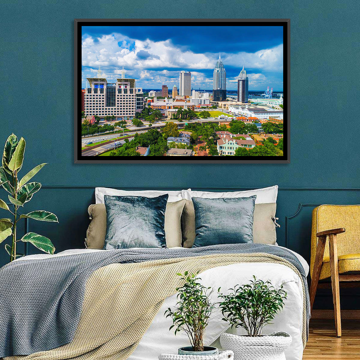 Mobile Skyline with Rsa Battle House Tower Wall Art