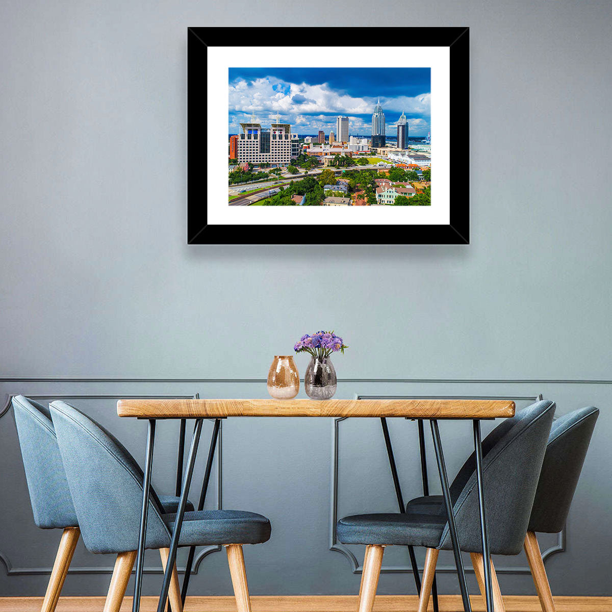 Mobile Skyline with Rsa Battle House Tower Wall Art in a room, landscape