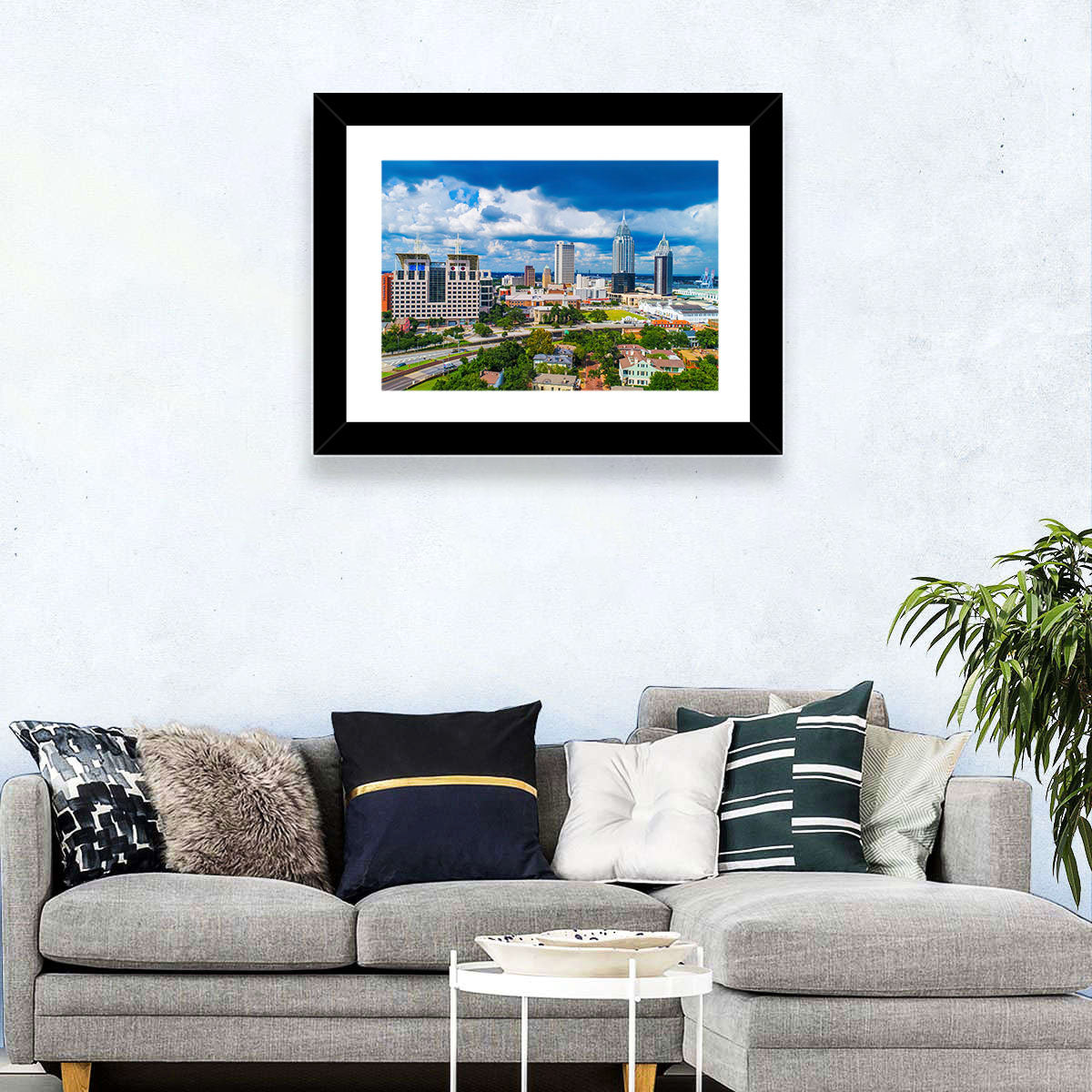 Mobile Skyline with Rsa Battle House Tower Wall Art
