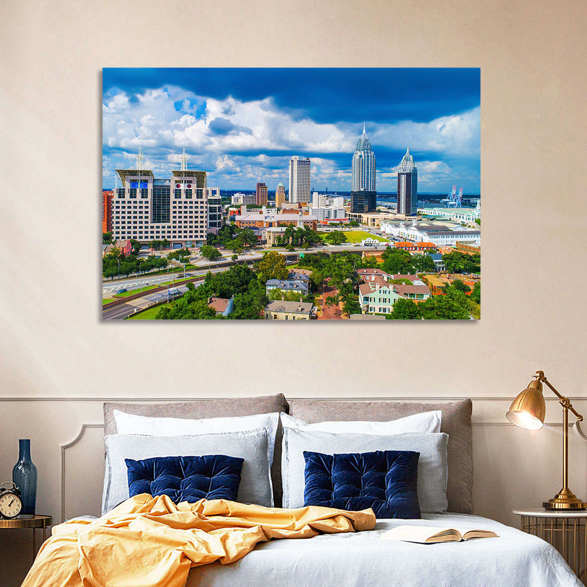 Mobile Skyline with Rsa Battle House Tower Wall Art