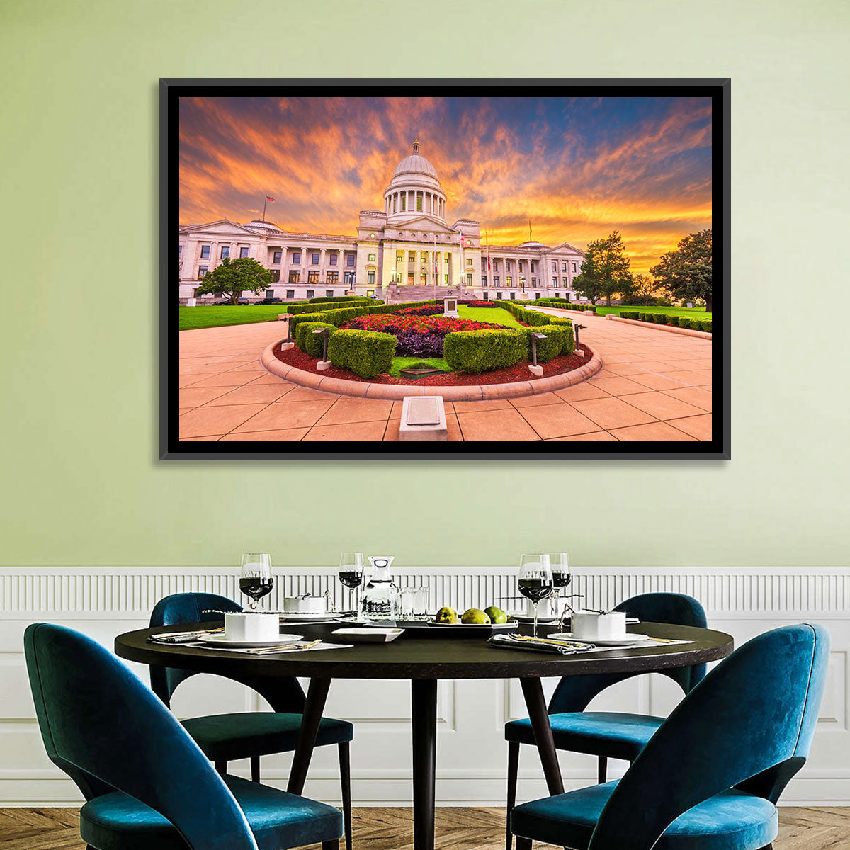Arkansas State Capitol at Sunset Wall Art in a room, landscape