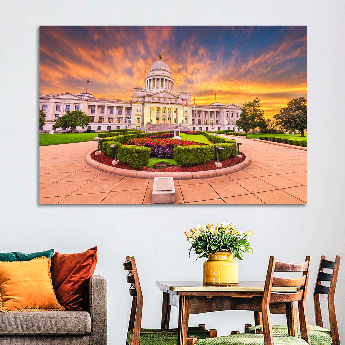 Arkansas State Capitol at Sunset Wall Art in a room, landscape