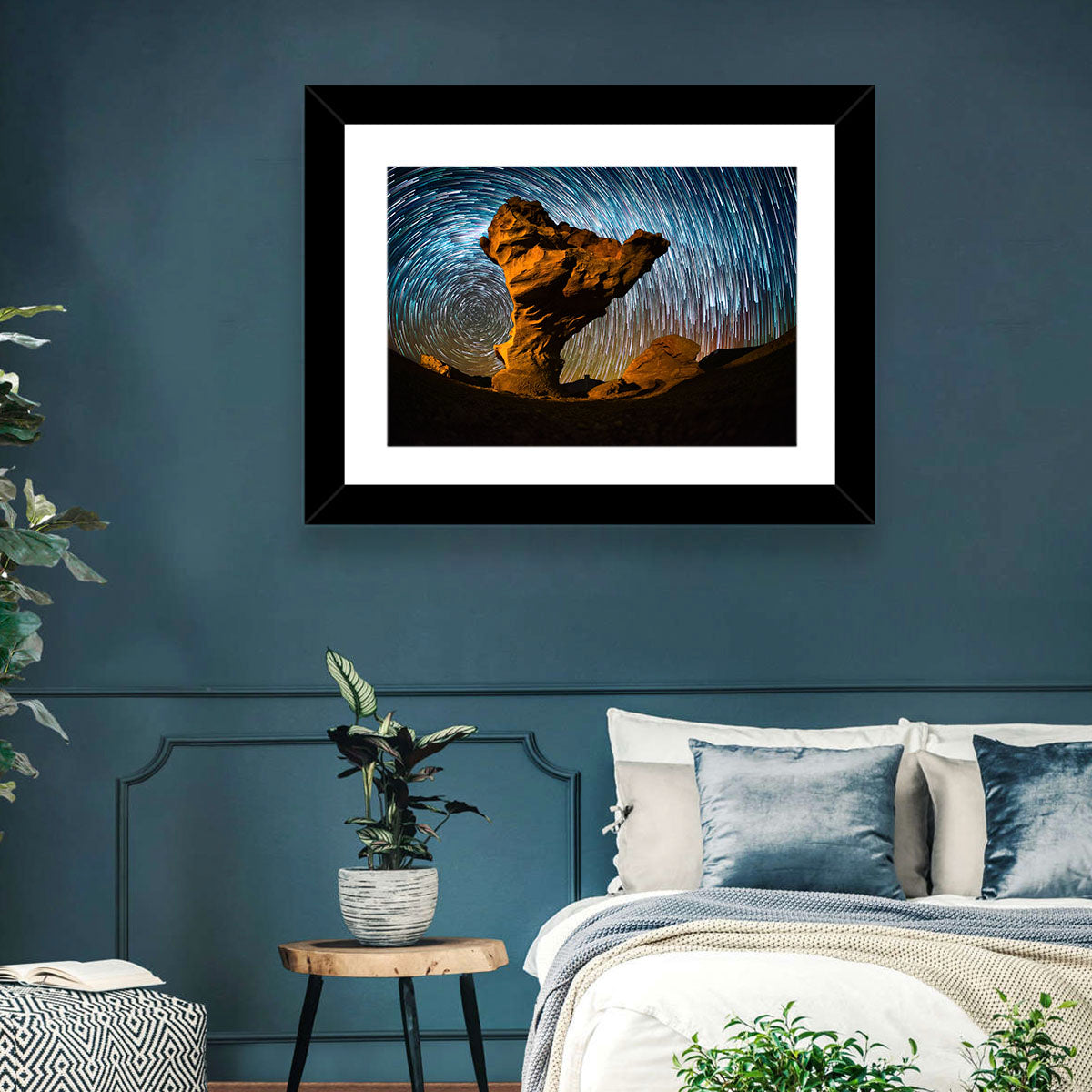 Arbol De Piedra Night Sky Wall Art in a room, landscape