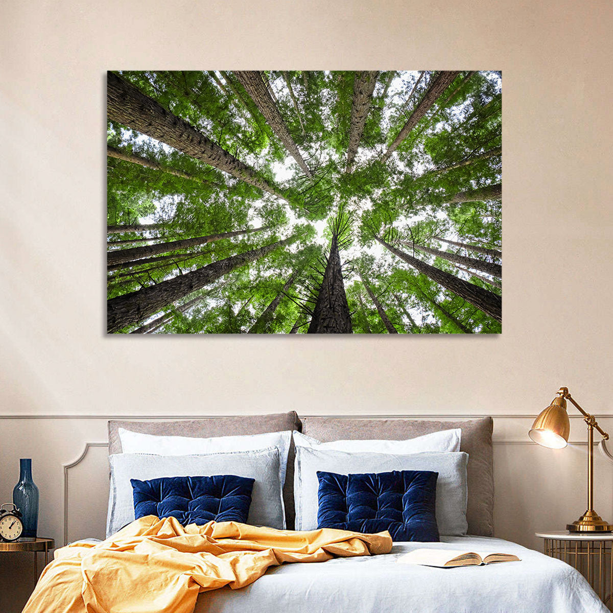 Redwood Forest Canopy Wall Art in a room, landscape