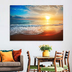Golden Sea Sunset Wall Art