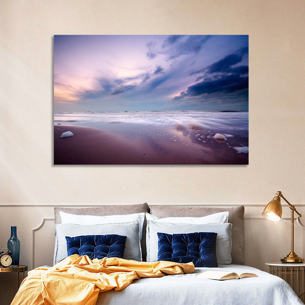 Purple Night Beach Wall Art