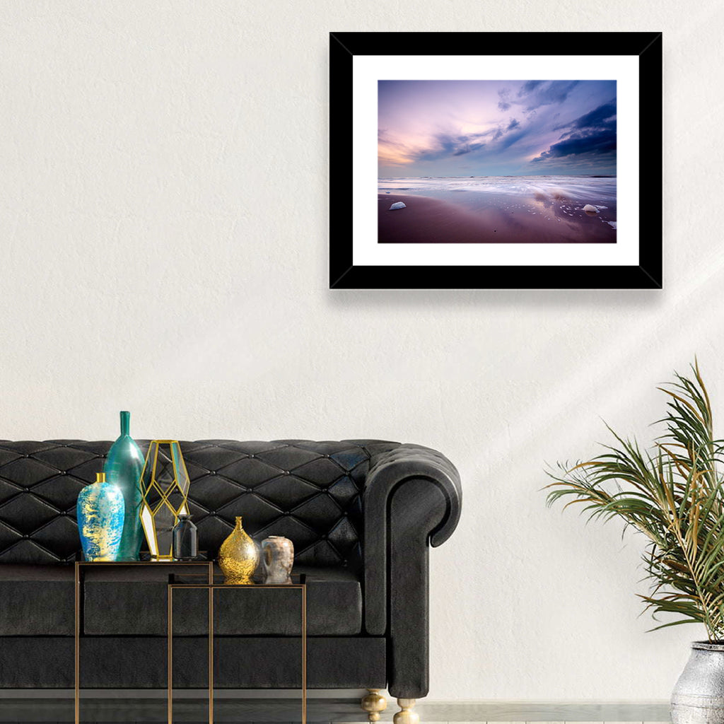 Purple Night Beach Wall Art